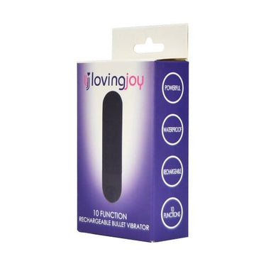Loving Joy 10 Function Rechargeable Bullet Vibrator Black Bullets & Mini Vibes Loving Joy (1on1)